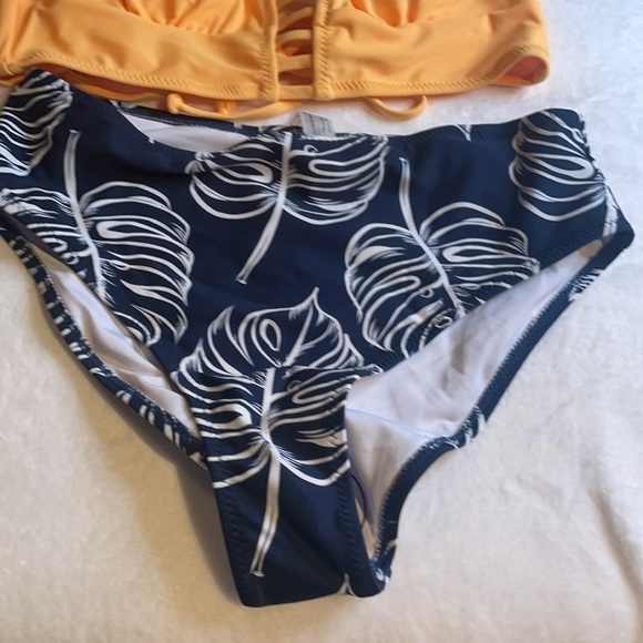 NWT Cupshe Yellow leaf High Waisted Bikini Sz S - Picture 5 of 10